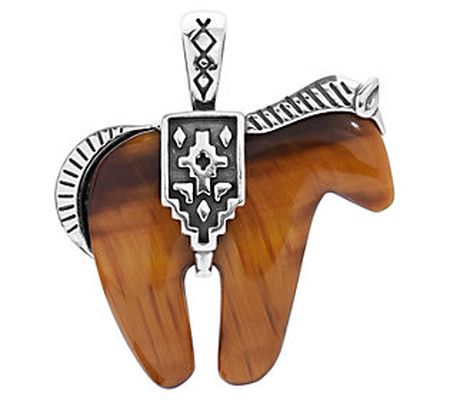 American West Sterling Silver Gemstone Horse En hancer