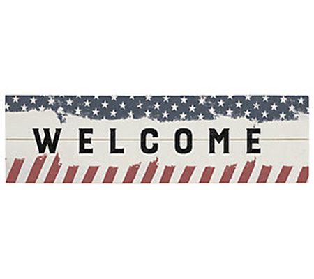Americana Welcome Sign Wall Art by Sincere Surr oundings