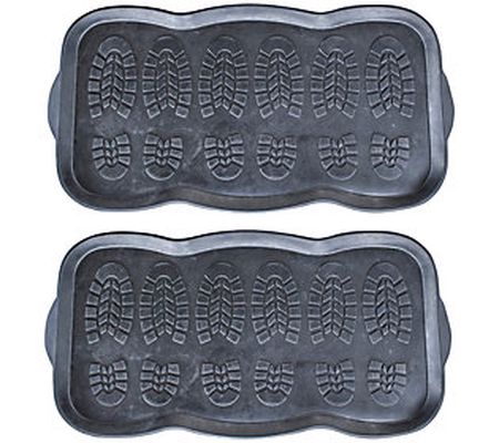 AmeriHome Set of 2 Rubber Boot and Shoe Mats