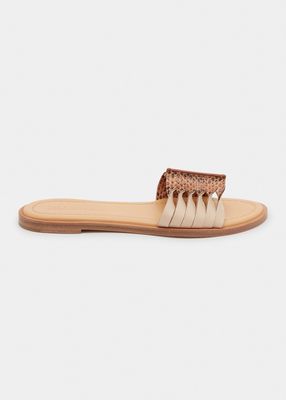 Ameya Twisted Leather Slide Sandals