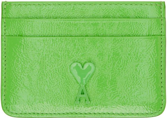 AMI Alexandre Mattiussi Green Ami de Coeur Card Holder