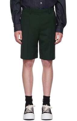 AMI Alexandre Mattiussi Green Wool Shorts