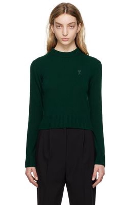 AMI Alexandre Mattiussi SSENSE Exclusive Green Ami de Caur Sweater