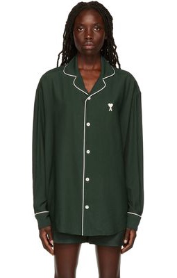 AMI Alexandre Mattiussi SSENSE Exclusive Green Ami De Coeur Shirt