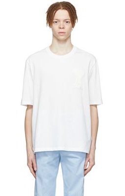 AMI Alexandre Mattiussi SSENSE Exclusive White Ami de Caur T-Shirt