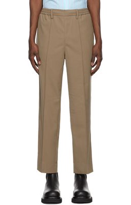 AMI Alexandre Mattiussi Taupe Polyester Trousers