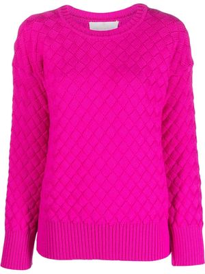 AMI AMALIA diamond-knit organic wool jumper - Pink
