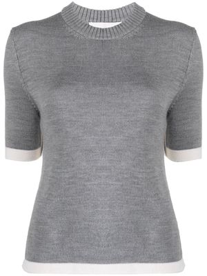 AMI AMALIA Frame merino-wool top - Grey
