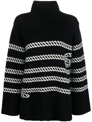 AMI AMALIA jacquard-knit merino roll-neck jumper - Black