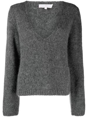 AMI AMALIA mélange-effect U-neck sweatshirt - Grey