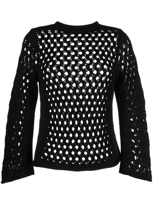 AMI AMALIA open-knit design jumper - Black