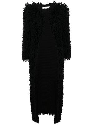 AMI AMALIA oversized faux fur coat - Black
