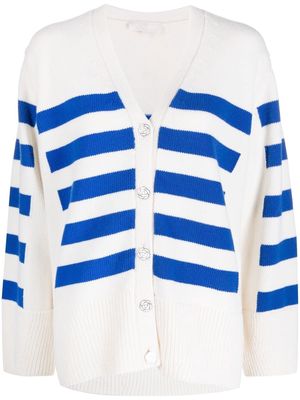 AMI AMALIA striped knit cardigan - White