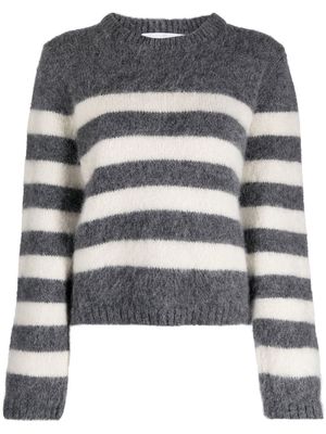 AMI AMALIA striped wool-blend jumper - Grey