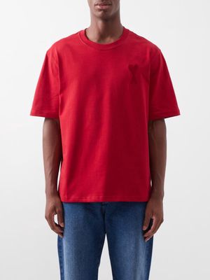 Ami - Ami De Caur-logo Organic-cotton T-shirt - Mens - Red