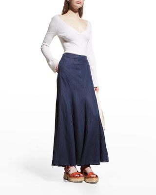 Ami Linen Maxi Skirt
