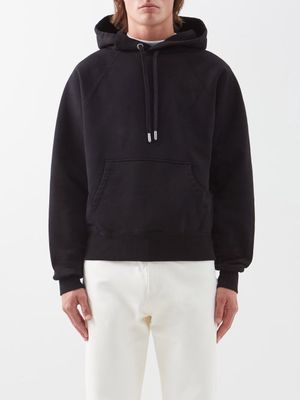Ami - Logo-embroidered Organic-cotton Jersey Sweatshirt - Mens - Black