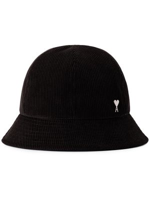AMI Paris Ami de Coeur corduroy bucket hat - Black
