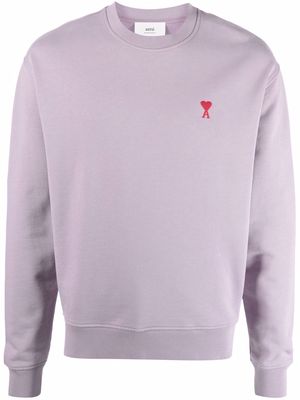 AMI Paris Ami de Coeur embroidered sweatshirt - Purple