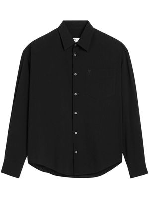 AMI Paris Ami de Coeur-embroidery cotton shirt - Black