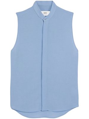 AMI Paris Ami de Coeur-embroidery sleeveless shirt - Blue