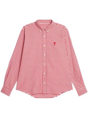 AMI Paris Ami de Coeur gingham check shirt - Red