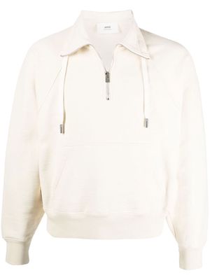 AMI Paris Ami de Coeur half-zip sweatshirt - White