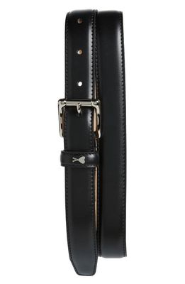 AMI PARIS Ami de Coeur Leather Belt in Black/