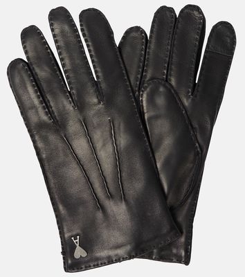 Ami Paris Ami de Coeur leather gloves