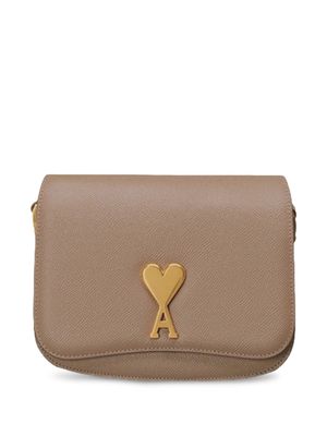 AMI Paris Ami de Coeur leather shoulder bag - Brown