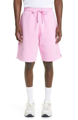 AMI PARIS Ami de Coeur Logo Embroidered Sweat Shorts in Candy Pink/Candy Pink