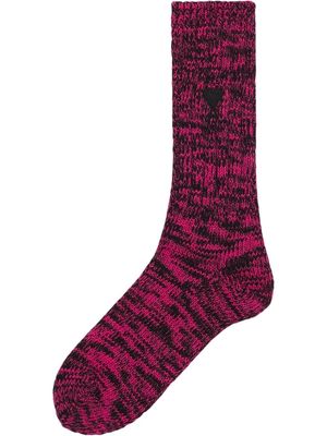 AMI Paris Ami de Coeur marl-knit socks - Pink