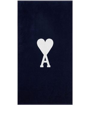 AMI Paris Ami de Coeur motif towel - Blue
