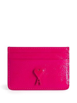 AMI Paris Ami de Coeur patent-leather cardholder - Pink