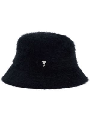 AMI Paris Ami de Coeur-plaque bucket hat - Black