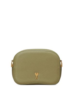 AMI Paris Ami De Coeur-plaque leather messenger bag - Green