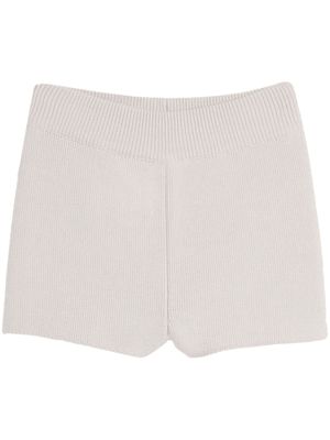 AMI Paris Ami de Coeur ribbed mini shorts - White