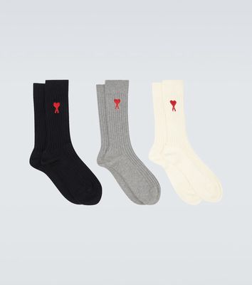 Ami Paris Ami de Coeur set of 3 cotton-blend socks
