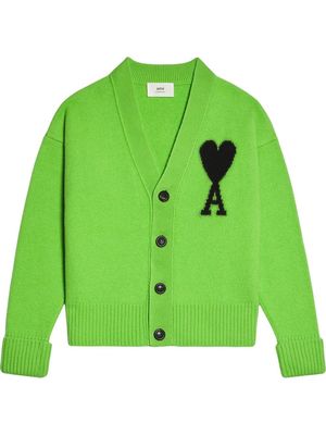 AMI Paris Ami de Coeur wool cardigan - Green