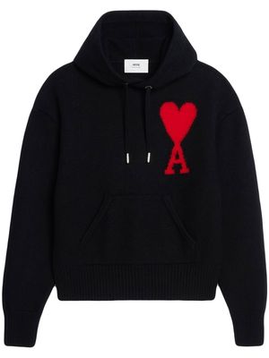 AMI Paris Ami de Coeur wool hoodie - Black