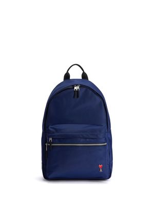 AMI Paris Ami de Coeur zip-fastening backpack - Blue