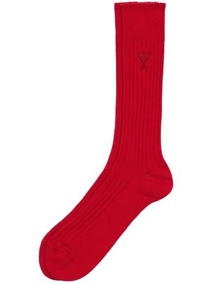 AMI Paris Ami de Couer logo socks - Red