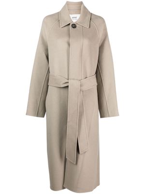 AMI Paris belted single-breasted coat - 263 CLAY