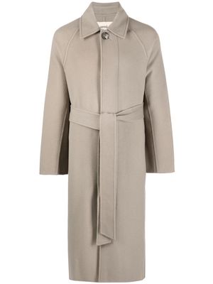 AMI Paris belted single-breasted wool blend coat - Neutrals