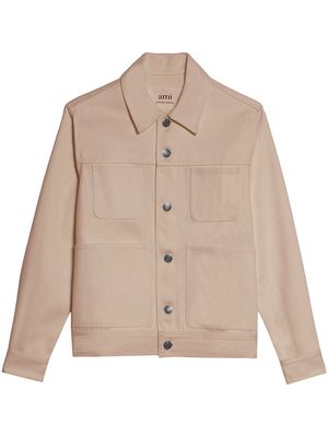 AMI Paris button-front cotton shirt jacket - Neutrals