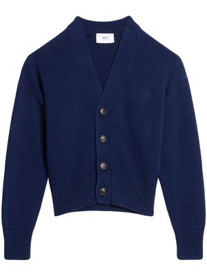 AMI Paris button-front knitted cardigan - Blue