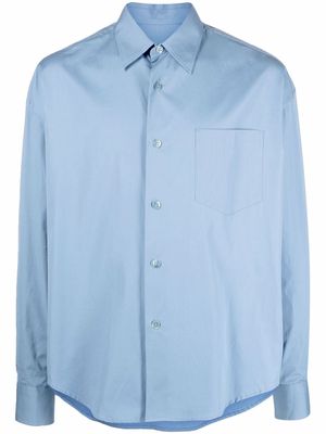 AMI Paris button-up chest pocket shirt - Blue