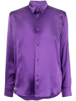 AMI Paris button-up silk shirt - Purple