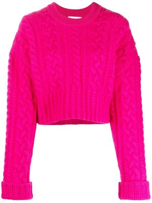 AMI Paris cable-knit virgin wool jumper - Pink