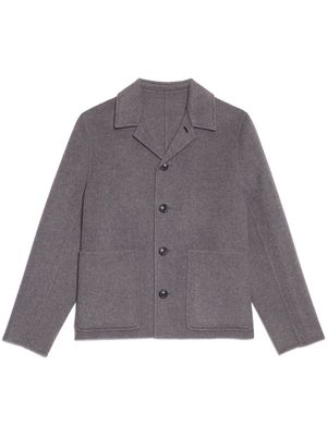 AMI Paris cashmere-blend shirt jacket - Grey